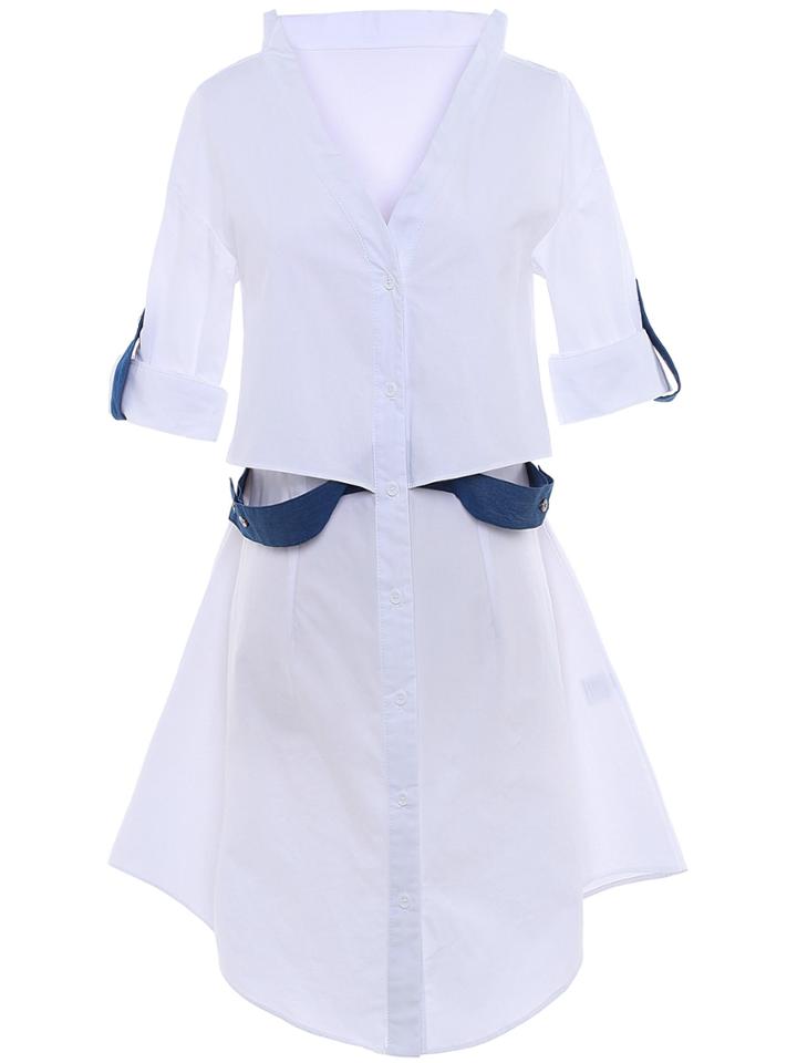 Shein V Neck High Low Dress