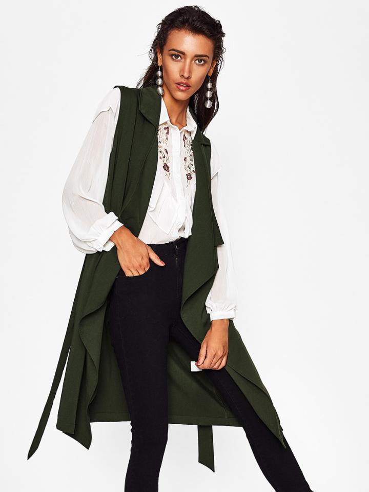 Shein Self Tie Waterfall Vest