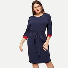 Shein Plus Tie Waist Bodycon Dress