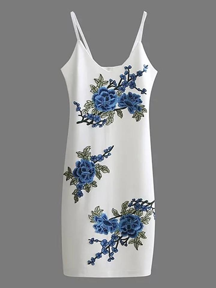 Shein Flower Embroidery Cami Dress