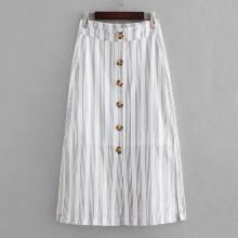Shein Button Through Slit Side Skirt