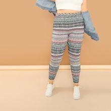 Shein Plus Geo & Striped Leggings