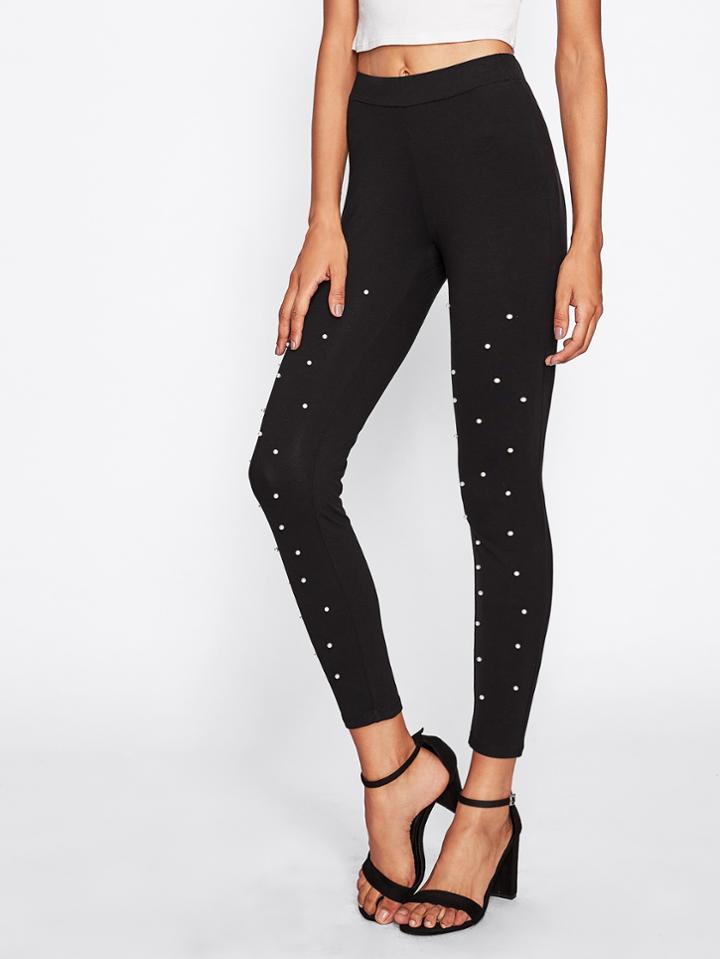 Shein Pearl Beading Leggings