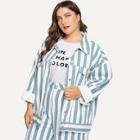 Shein Plus Two Tone Striped Jacket