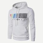 Shein Men Colorful Qr Code Print Hooded Sweatshirt
