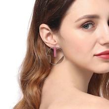 Shein Two Tone Geometric Hoop Earrings