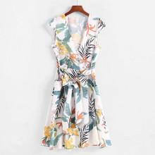 Shein Jungle Print Knotted Dress