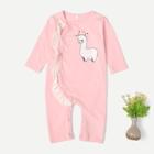 Shein Baby Frill Trim Sheep Print Jumpsuit