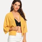 Shein Batwing Sleeve Open Placket Coat