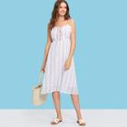 Shein Lace-up Front Striped Cami Dress