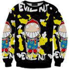 Shein The New 3d Digital Printing Three Eyes Graffiti Lady Sweatshirts