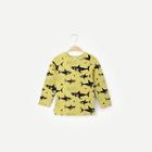 Shein Toddler Boys Shark And Letter Print Tee