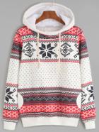 Shein Snowflake Print Hooded Sweatshirt