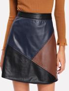 Shein Cut And Sew Pu Leather Skirt