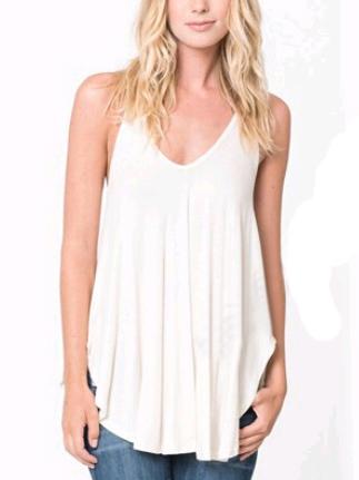 Shein White Spaghetti Strap Asymmetrical Pleated Cami Top
