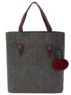 Shein Grey Contrast Suede Pu Tote Bag