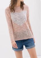 Rosewe Charming Color Blocking Round Neck Long Sleeve Sweaters