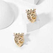 Shein Lion Head Shaped Stud Earrings