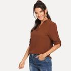 Shein V Neck High Low Blouse