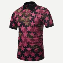 Shein Men Star Print Polo Shirt