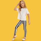 Shein Girls Elastic Waist Striped Pants