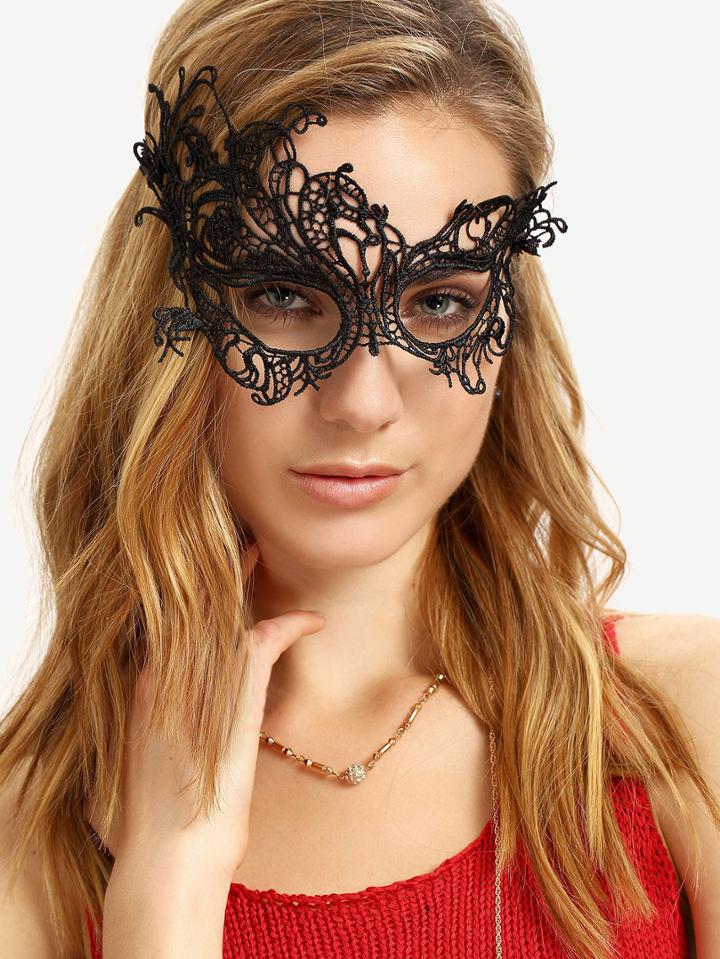 Shein Black Chic Lace Party Mask