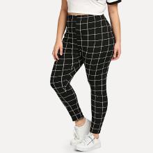 Shein Plus Grid Print Leggings