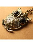 Rosewe Retro Owl Pattern Bronze Metal Necklace With Rhinestone