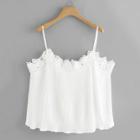 Shein Lace Trim Cold Shoulder Pleated Top
