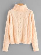 Shein Roll Neck Cable Knit Jumper