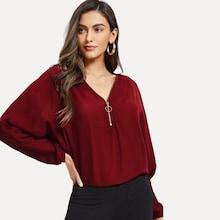 Shein O-ring Zip Half Placket Shirt