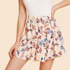 Shein Floral Print Ruffle Hem Skirt