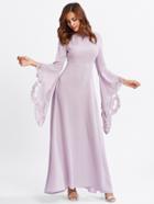 Shein Cutout Embroidered Exaggerate Sleeve Hijab Evening Dress