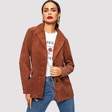 Shein Corduroy Single Breasted Blazer
