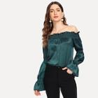 Shein Frill Trim Off The Shoulder Blouse