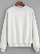 Shein Light Grey Round Neck Crop Sweatshirt