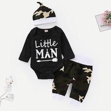 Shein Toddler Boys Letter Print Top & Pants & Hat