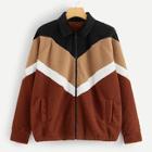 Shein Plus Zip Up Color-block Teddy Jacket