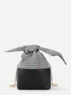 Shein Gingham Print Two Tone Chain Bag
