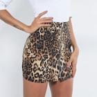 Shein Zip Up Leopard Print Skirt