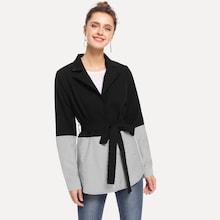 Shein Cut And Sew Striped Blazer