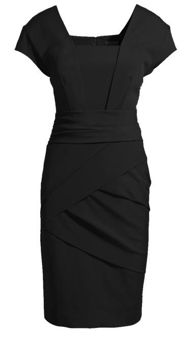 Shein Black Formaldresses Short Sleeve Back Zipper Rouched Bodycon Dress