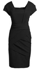 Shein Black Formaldresses Short Sleeve Back Zipper Rouched Bodycon Dress