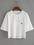 Shein Rolled Hem High Low T-shirt