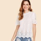 Shein Eyelet Embroidered Scalloped Top