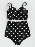 Shein Daisy Print High Rise Bikini Set