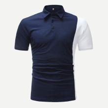 Shein Men Contrast Panel Polo Shirt