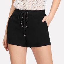 Shein Grommet Lace Up Front Shorts