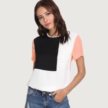 Shein Colorblock Dip Hem Top