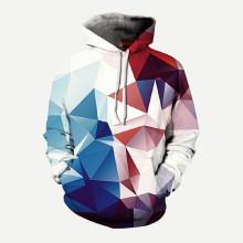 Shein Men Abstract Geo Print Hooded Sweatshirt